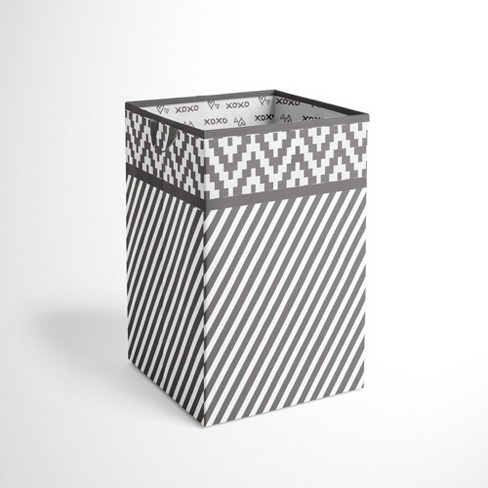 Bacati - Diamond Gray/White Collapsible Laundry Hamper - image 1 of 4