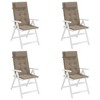 vidaXL Chair Cushion Outdoor High Back Chair Cushion Seat Pad Oxford Fabric - Taupe 4-Pack - 4 of 4