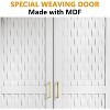PAKASEPT White Modern Armoire Wardrobe Closet with 2 Woven Doors, Hanging Rod & Drawers, Wooden Armoire Wardrobe for Bedroom - 4 of 4