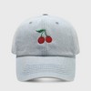 Anna-Kaci Women's Denim Baseball Cap with Cherry Embroidery for Casual Looks - 2 of 4