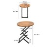 Syemin End Tables Design Small Round Side End Table, Small Accent Pedestal Table, Natural Accent Table Nighstands Small Space, Brown, 20"*20"*23.5" - 2 of 4