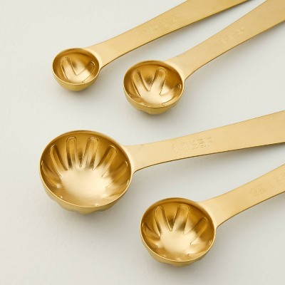4pc Stainless Steel Measuring Spoons Vintage Brass Finish - Hearth & Hand™ with Magnolia - Thumbnail 2