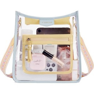 Clear Crossbody Bags Stadium Approved Clear Purse for Concert Transparent Plastic Bag with Guitar Strap - 1 of 4