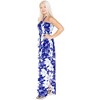 LA LEELA Women's Tube Dress Party Top Maxi One Size Indigo All Over Floral - 4 of 4