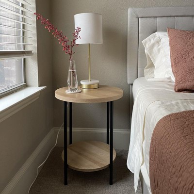 Wood And Metal Round End Table - Room Essentials™ : Target