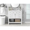 Ridstar 34.1 in. H White Modern Bathroom Storage Cabinet with 2 Soft Closing Doors and 6 Drawers - 3 of 4