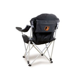 MLB Baltimore Orioles Reclining Camp Chair - Black with Gray Accents - 1 of 3