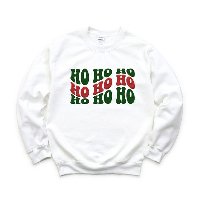 Simply Sage Market Women's Graphic Sweatshirt Ho Ho Ho Wavy Puff Print