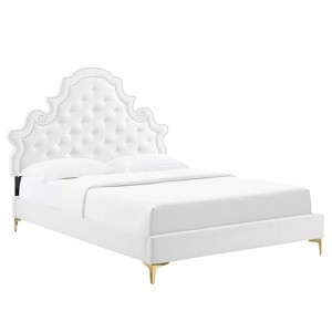 Modway Gwyneth Tufted Performance Velvet Twin Platform Bed - 1 of 4