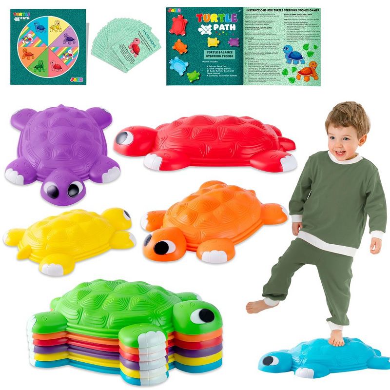 Syncfun 6 Pcs Kids Turtle Balance Stepping Stones Up to 265 Ibs, Toddler Obstacle Course Coordination Game Toys for Age 3+, 1 of 7