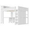 Polibi Queen Loft Bed with Built-in Wardrobe, Desk, USB Charging Headboard & Storage Shelf - 3 of 4