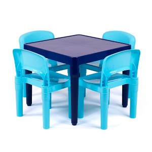 5pc Kids' Lightweight Plastic Table and Chair Set - Humble Crew - 1 of 4