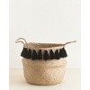 Slickblue Versatile Seagrass Belly Storage Basket, Handwoven with Black Tassels, 2 Size Options - image 4 of 4