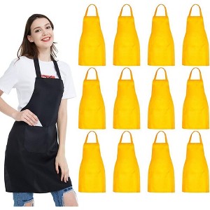 The Workhorse Apron: 12-Pack Black Bib Aprons with Pockets - Durable, Machine-Washable for Kitchen, Crafting, BBQ & Studio - 1 of 4