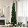 NAYSAYE 7.5 Foot Artificial Pencil Christmas Tree with Pine Cones and Realistic Branches for Holiday Decoration, Green, 22.8"*22.8"*88.5" - 2 of 4