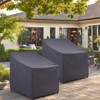 Syemin Plant Covers, Outdoor Swivel Lounge Chair Cover 2 Pack, Waterproof High Wind Resistant Anti-Fading, Gray 42"*43"*42" - 2 of 4