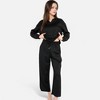 Anna-Kaci Women's Long Sleeve Pullover and Wide Leg Pants Lounge Set - 4 of 4