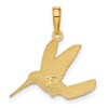 Black Bow Jewelry 14k Yellow Gold Polished Hummingbird in Flight Pendant - 3 of 4