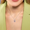 EVERLY JEWELRY | Sterling Silver 1 4/5 CT TGW Trilliant-Cut Tanzanite and Diamond Accent Drop Wrap Pendant with Chain - 17 inch - 2 of 4