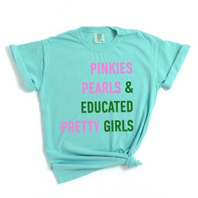 Simply Sage Market Women's Pearls and Pretty Educated Girls Short Sleeve Garment Dyed Tee