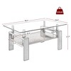 GlasFlength Living Room Modern Minimalist End Tables, Stylish and Fashion, Space Saving for Small Homes Spaces, Brown,39.2”*17.7”*23.4" - 3 of 4
