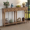 KIGFTSOD Entryway Table with 4 Drawers, Retro Console Table with Open Shelf for Entryways, Living Rooms, and Hallways - 2 of 4