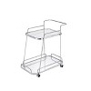 30" Aegis Clear Glass Serving Cart Chrome Finish - Acme Furniture: Beverage & Espresso Cart with Wheels - 2 of 3
