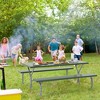 Costway 6 FT Picnic Table Bench Set Outdoor Dining Table & 2 Benches with Metal Frame Green/White/Black/Grey - 4 of 4