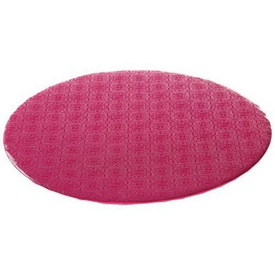 W PACKAGING WPWDW10P 10" Pink Double Wall Wrap Around/Fold Over Cake Pad, 1/4" Thick, W/Hand Wrapped Coated Embossed Foil Paper (Pack of 50)