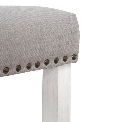 Gray 24" Wood Saddle Style Backless Counter Stool