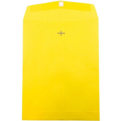 JAM Paper 50pk 10"x13" Open End Catalog Envelopes with Clasp Closure - Yellow Recycled