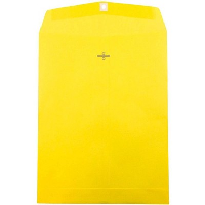 JAM Paper 50pk 10"x13" Open End Catalog Envelopes with Clasp Closure - Yellow Recycled