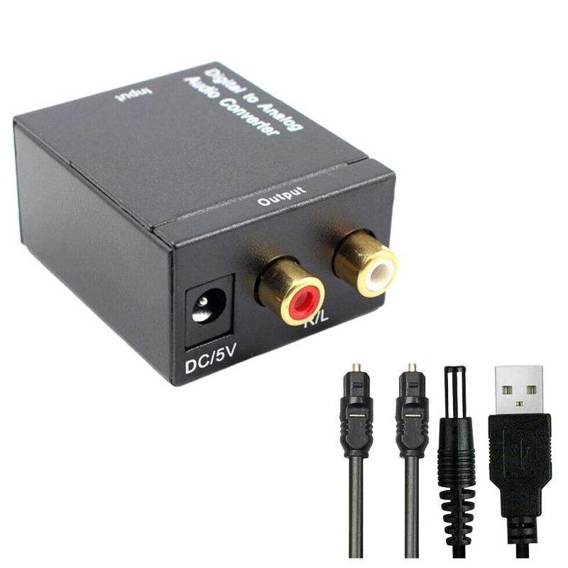 Sanoxy Digital Optical Coax Coaxial Toslink to Analog Audio Converter Adapter 3.5mm L/R, 5 of 7
