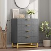 Zstar Bedroom Dressing Table, 4 Drawer Dresser with Metal Legs - 4 of 4