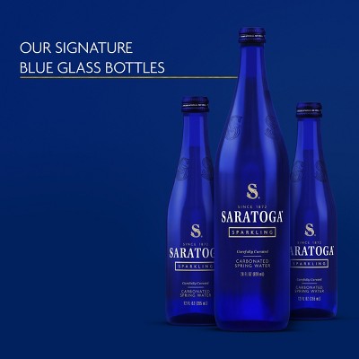 Saratoga Sparkling Spring Water Bottles - 12 Pack/12 Oz Glass Bottles