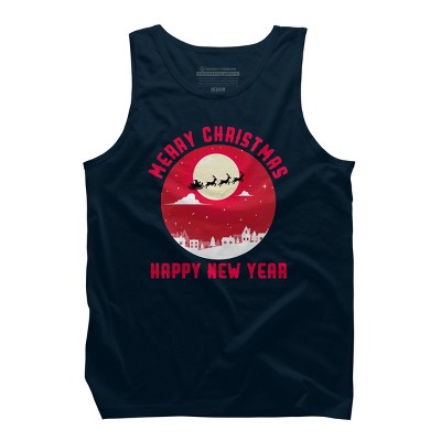 Men's Design By Humans Merry Christmas - Happy New Year By thriftjd Tank Top