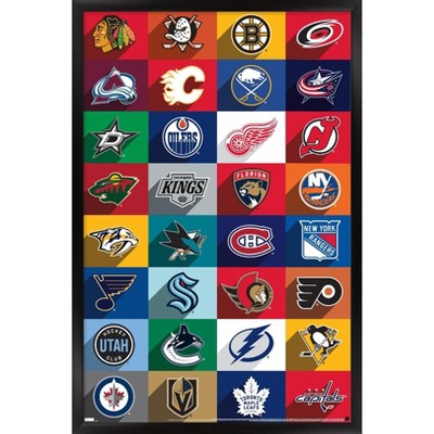 Trends International NHL League - Logos 24 Framed Wall Poster Prints