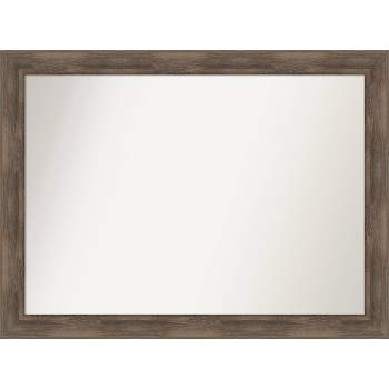 43" x 32" Non-Beveled Hardwood Mocha Wood Wall Mirror - Amanti Art