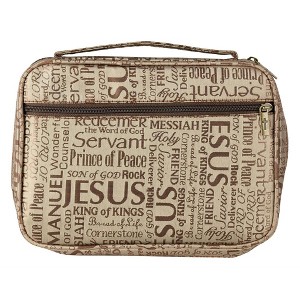 Bible Cover-Names Of Jesus Jacquard-X Large-Brown - 1 of 2