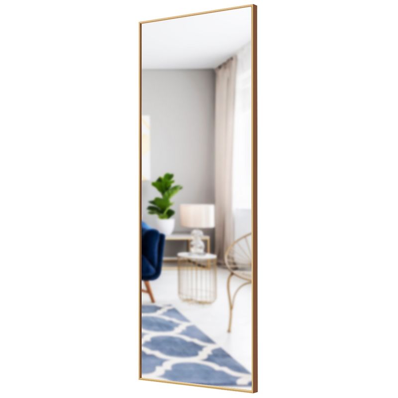Costway 59''Full Length Body Mirror Aluminum Frame Leaning Hanging Dressing Mirror, 1 of 11