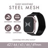 Xtreme Premium Black Steel Mesh Apple Watch Band with Adjustable Magnetic Clasp, Black Finish, Universal Fit for all Large Series, Easy Installation - 2 of 4