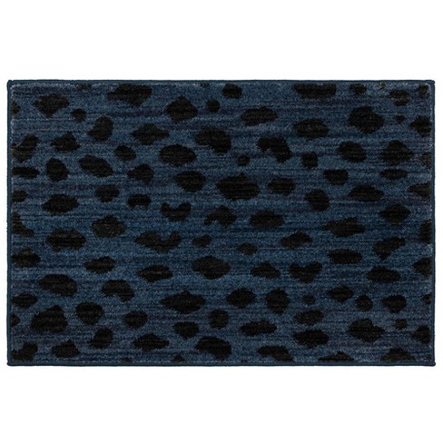 1'6x2'8 Daffodil Leopard Print Woven Rug Blue - Threshold™