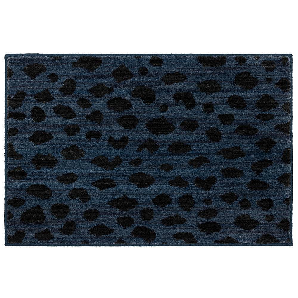  Daffodil Leopard Print Woven Rug Blue