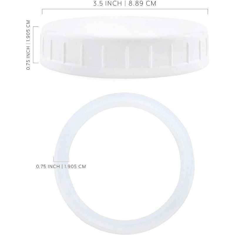 Cornucopia Brands Wide Mouth Plastic Mason Jar Lids w/ Silicone Seal Rings, 24pk Deluxe Set, 2 of 7