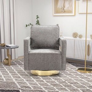 CAVINAS Chenille Upholstered Swivel Accent Chair,Modern Club Chairs  with Steel Base for Bedroom,Reading Room - 1 of 4