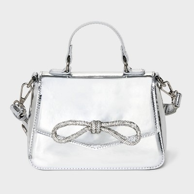 Mini Bow Top Handle Crossbody Bag Wild Fable Silver Target