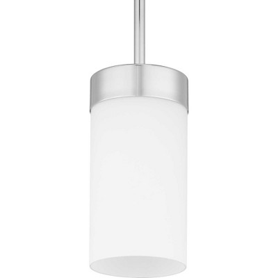 Polished Chrome Mini Pendant with Etched Glass Shade