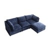 GDFStudio Leno 105'' Modern 5-Seater L-Shaped Linen Upholstered Sectional Sofa with 1 Ottoman - 4 of 4