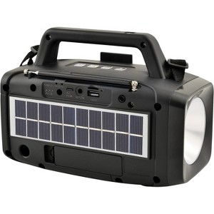 Supersonic SC-1074ER Solar Powered Emergency Audio System with Integrated Flashlight Radio and Rechargeable Battery for Off Grid Utility - 1 of 3