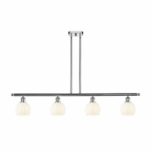 White Venetian - 4 Light Stem Hung Island In Modern Style-9 Inches Tall and 48 Inches Wide - 1 of 1